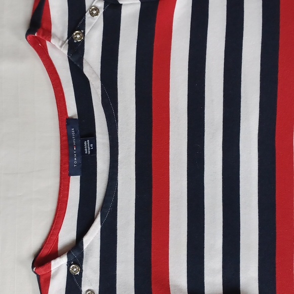 Tommy Hilfiger Striped Cotton 3/4 Sleeve Bateau Neck Tee- Sz. Lrg - Picture 5 of 9
